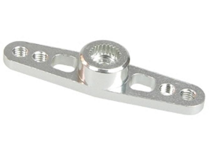 3RACING 2.6MM Aluminum Double Servo Arm For KO Propo/Sanwa Silver - PowerHobby