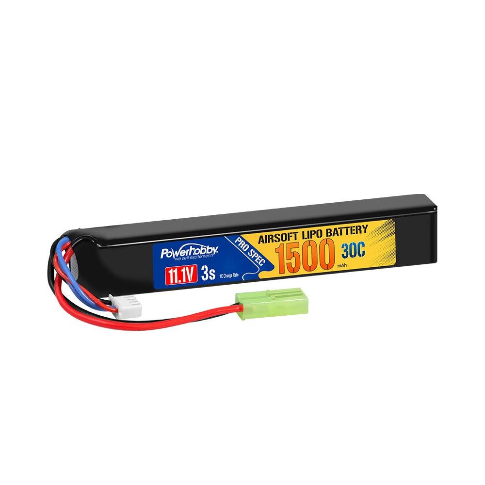Powerhobby 3S 1500Mah 30C Airsoft Gun Lipo Battery w Mini Tamiya Plug - PowerHobby