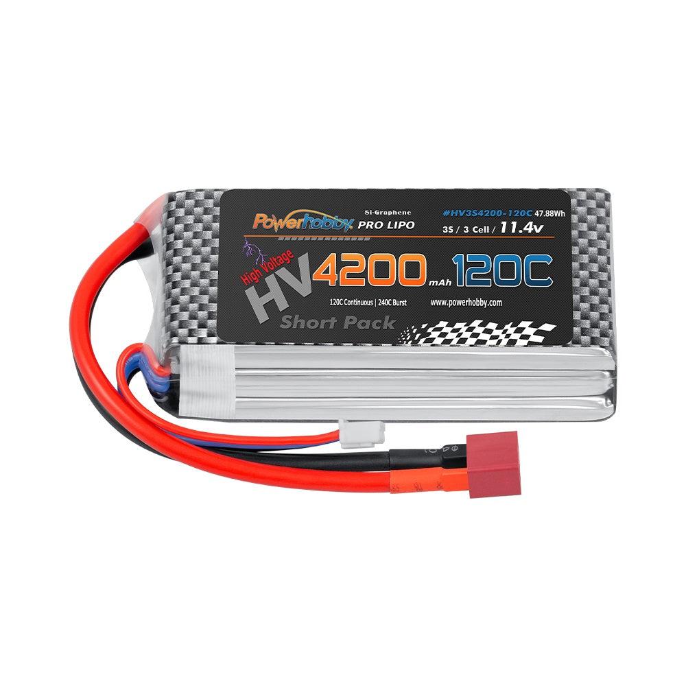 Powerhobby 3s 11.4V 4200mah 120c Graphne + HV Lipo Battery w Deans plugs - PowerHobby