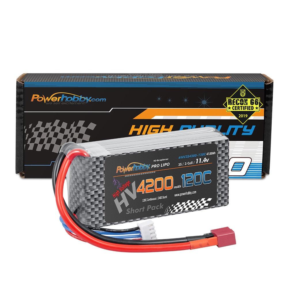 Powerhobby 3s 11.4V 4200mah 120c Graphne + HV Lipo Battery w Deans plugs - PowerHobby