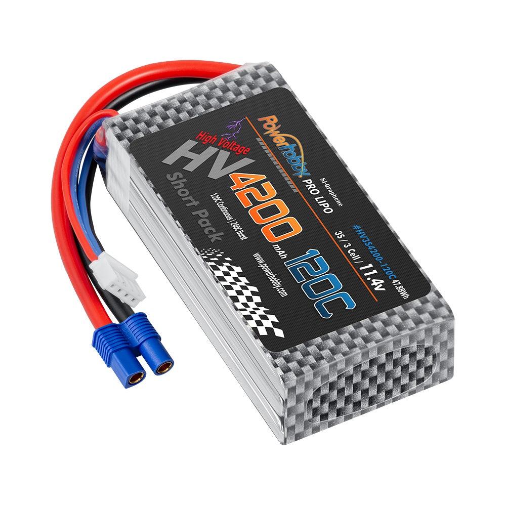 Powerhobby 3s 11.4V 4200mah 120c Graphne + HV Lipo Battery w EC3 plug - PowerHobby