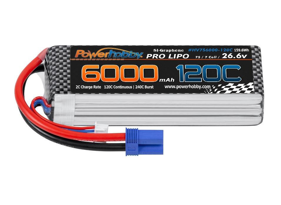 Powerhobby 3S 11.4V 6000mah 130C Graphne + HV Lipo Battery w EC5 Plug - PowerHobby