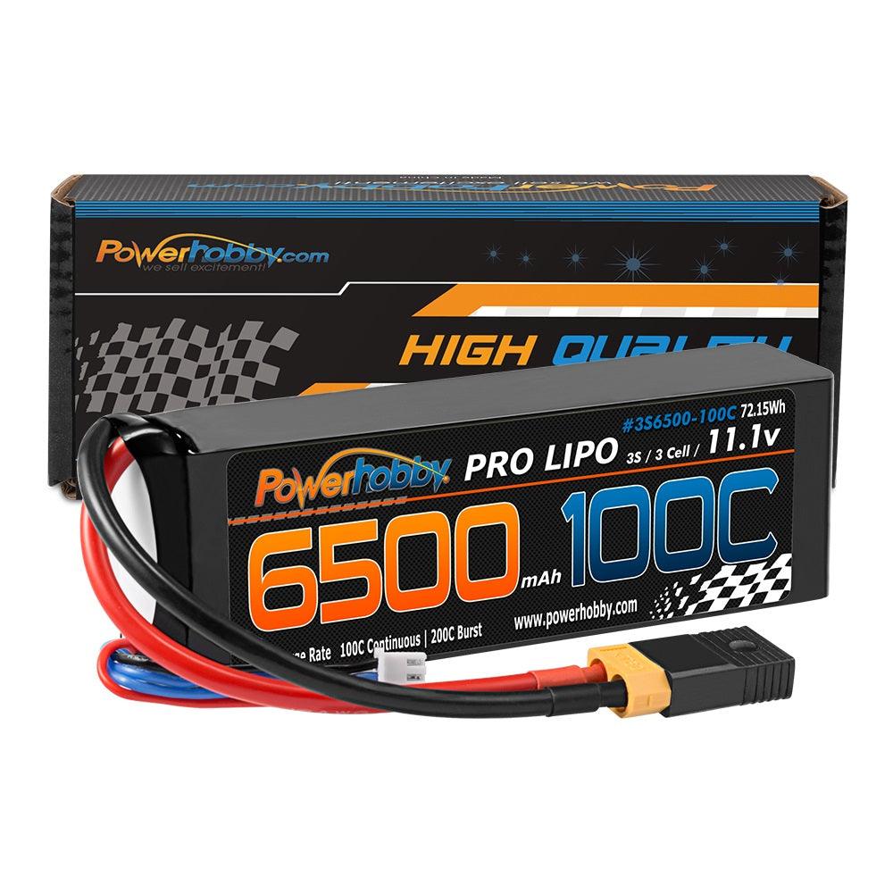 Powerhobby 3S 11.1V 6500mAh 100C Lipo Battery Pack w XT60 + Adapter - PowerHobby