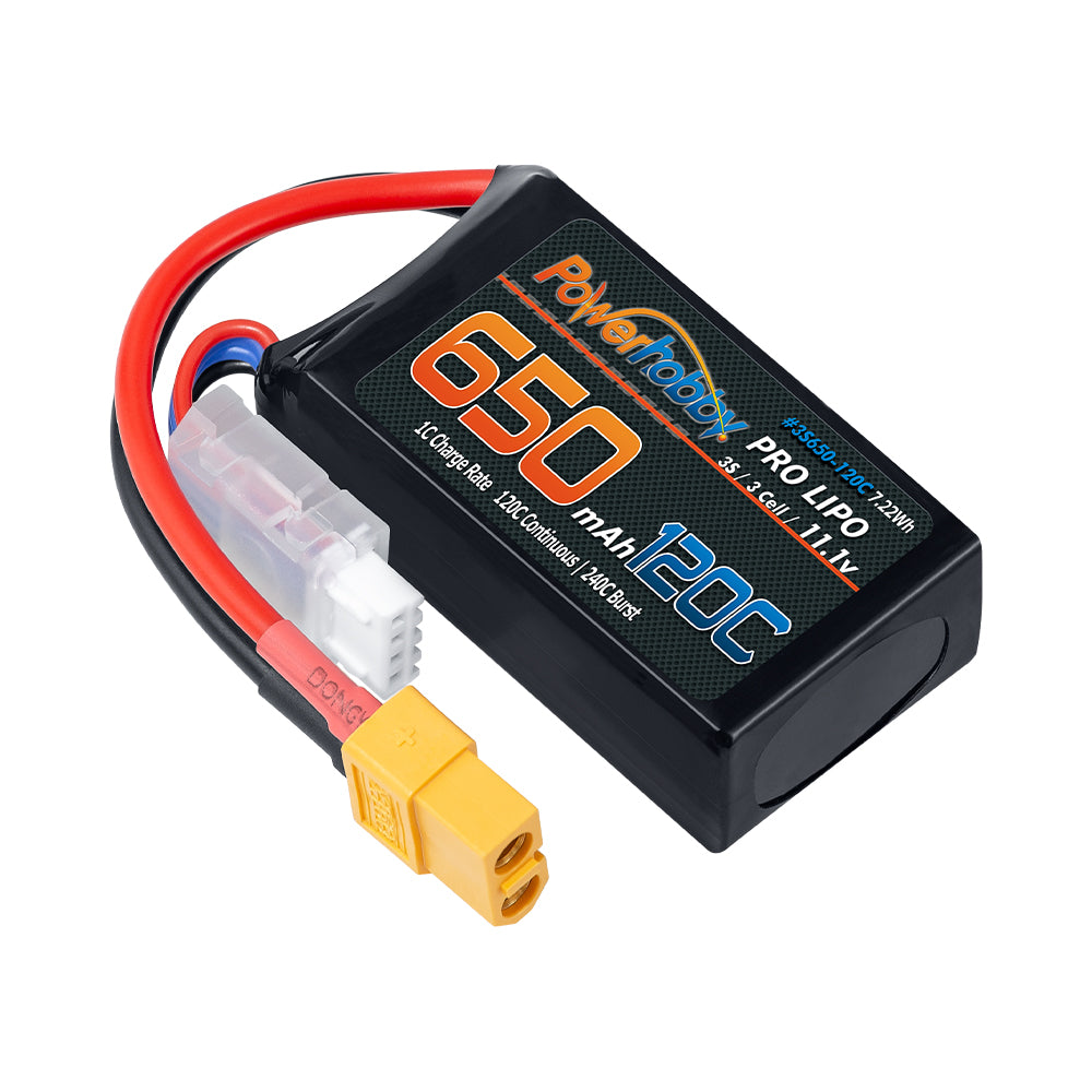 Powerhobby 3S 11.1V 650mAh 120C GRAPHENE Lipo Battery w XT60 Plug - PowerHobby