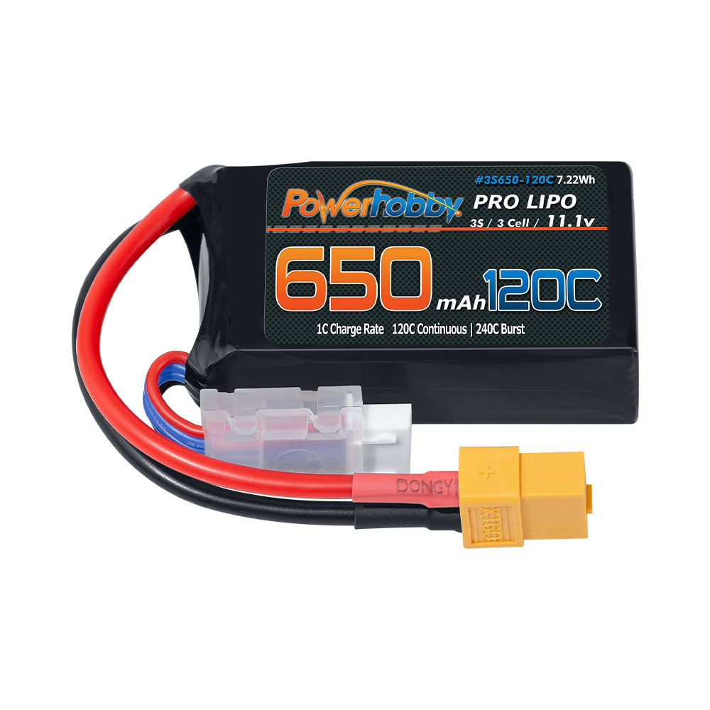 Powerhobby 3S 11.1V 650mAh 120C GRAPHENE Lipo Battery w XT60 Plug - PowerHobby