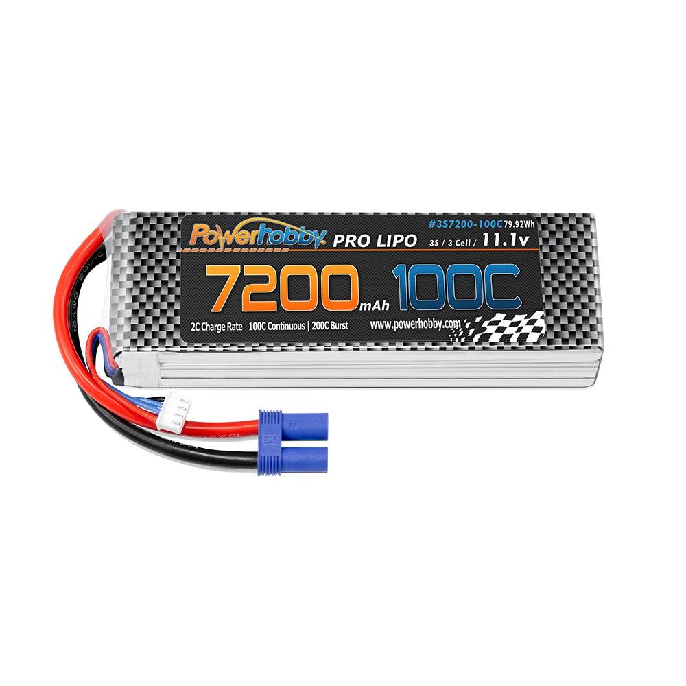 Powerhobby 3S 11.1V 7200MAH 100C-200C lipo Battery w EC5 Plug - PowerHobby