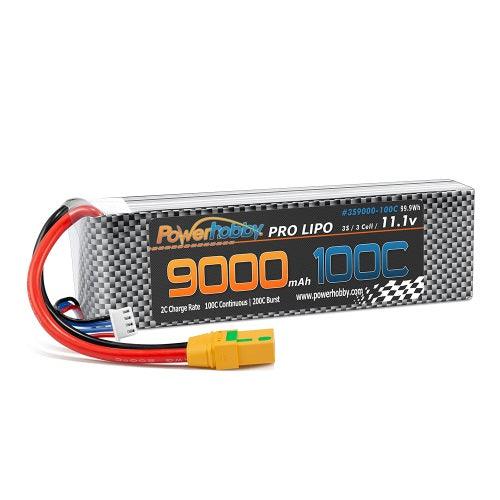 Powerhobby 3S 11.1V 9000mah 100C GRAPHENE Lipo Battery w XT90 Plug - PowerHobby