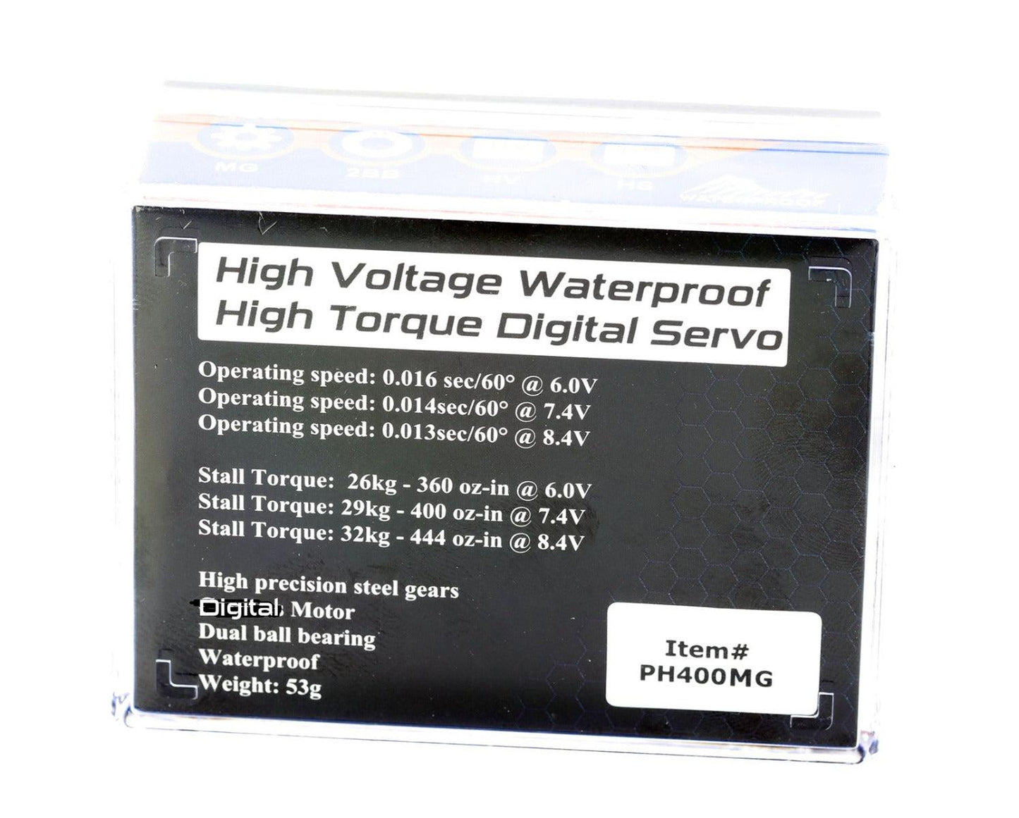 Powerhobby 400MG Waterproof High Torque Steel Gear 29KG Servo Aluminum Case - PowerHobby