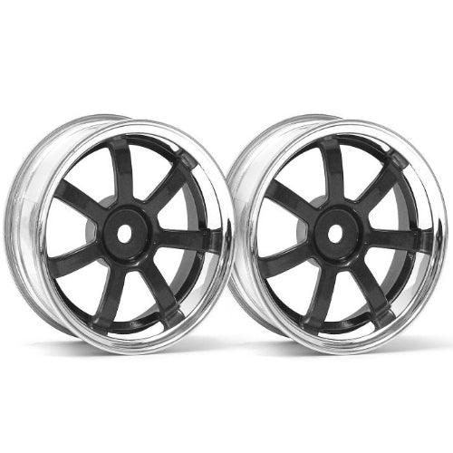 HPI 3323 Rays Gram Lghts 57S-PRO Chrome/Black 6mm Offset Wheels Sprint 2 Nitro 3 - PowerHobby