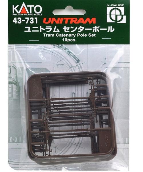 Kato 43-731 N Scale UNITRAM Tram Catenary Pole set (10pcs) - PowerHobby
