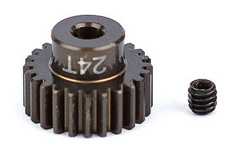 Associated 1342 Aluminum Pinion Gear 24T 48P 1/8 shaft SC10 B44 RC10 / T RC12L3 - PowerHobby
