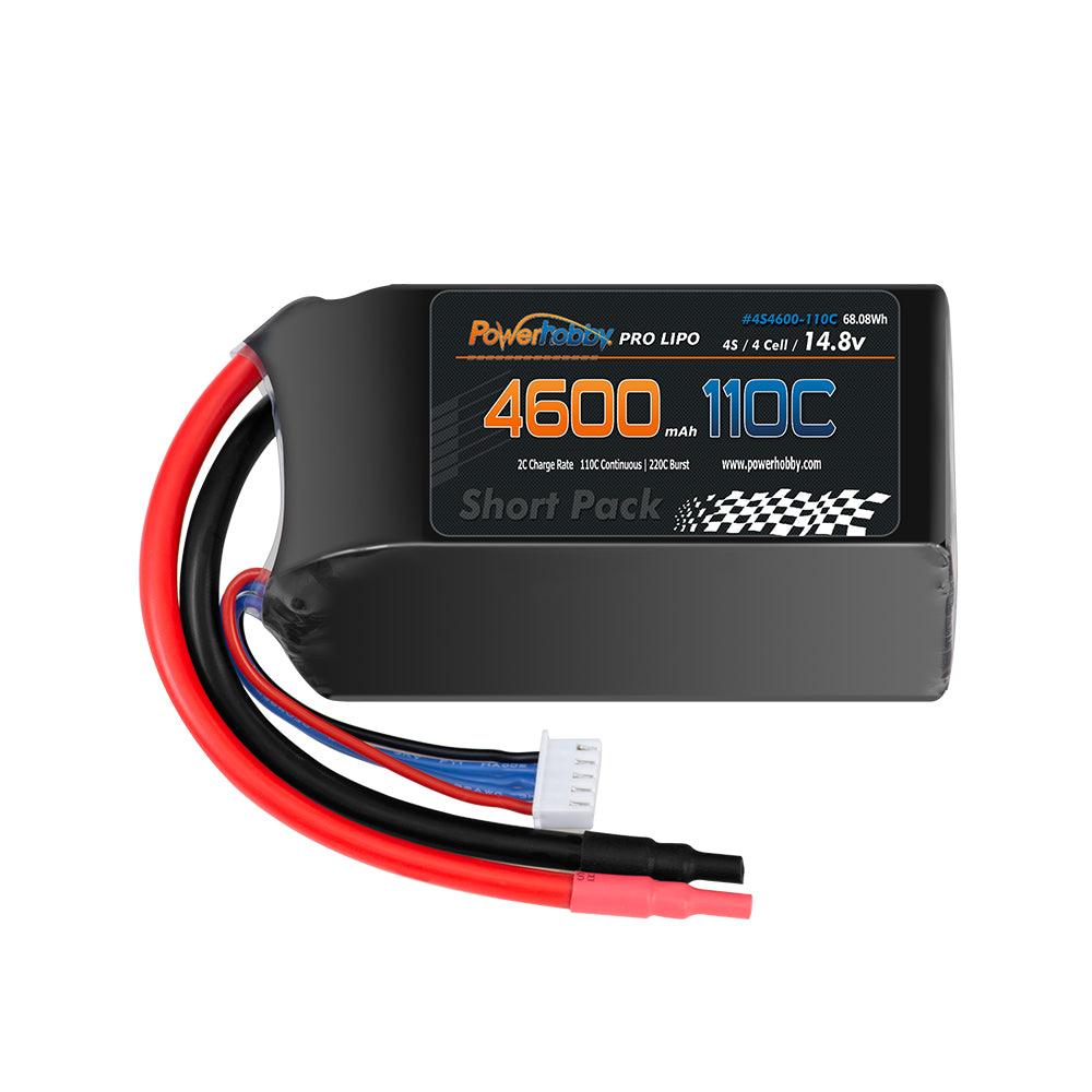 Powerhobby 4S 14.8V 4600mah 110C-220C Short Drag Racing Lipo Battery - PowerHobby