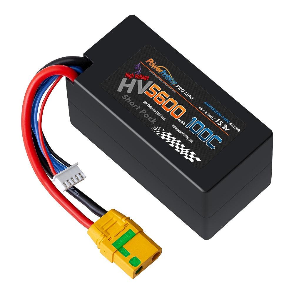 Powerhobby 4s 15.2V 5600MAH 100C HV Lipo Battery XT90 Plug Hard Case SHORT - PowerHobby
