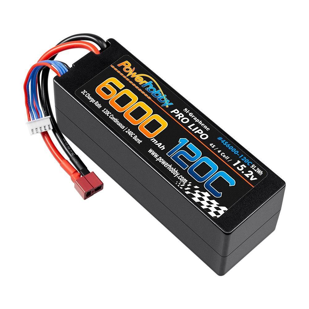 Powerhobby 4s 15.2v 6000MAH 120C Graphene + HV Lipo Battery Deans Plug Hard Case - PowerHobby