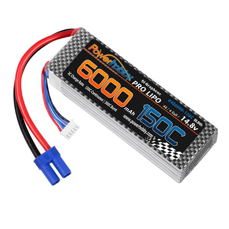 Powerhobby XTREME 4S 14.8V 6000mah 150c-300C Lipo Battery W EC5 Plug 4-Cell - PowerHobby
