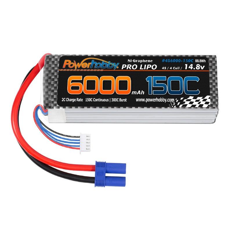 Powerhobby XTREME 4S 14.8V 6000mah 150c-300C Lipo Battery W EC5 Plug 4-Cell - PowerHobby