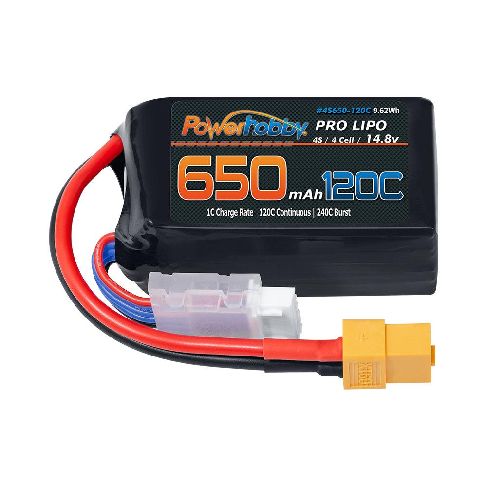 Powerhobby 4S 14.8V 650mAh 120C GRAPHENE Lipo Battery w XT60 Plug - PowerHobby