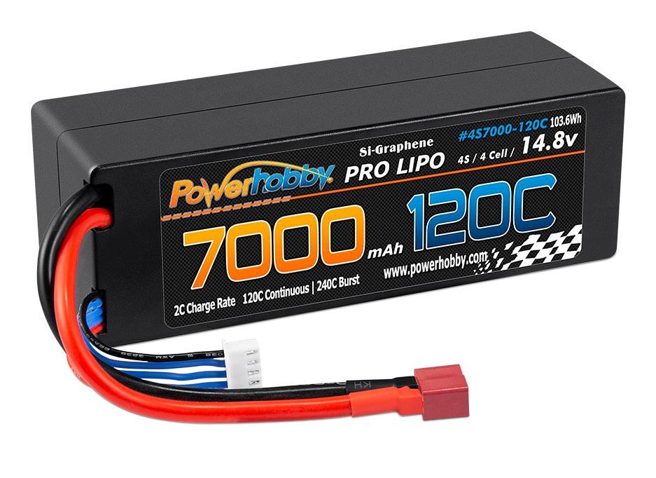 Powerhobby 4s 14.8V 7000MAH 120C Graphene Lipo Battery w DEANS Plug Hard Case - PowerHobby
