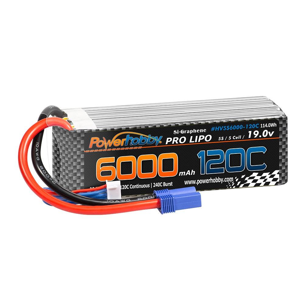 POWERHOBBY 5S 19.0V 6000MAH 120C GRAPHENE + HV LIPO BATTERY W EC5 PLUG - PowerHobby
