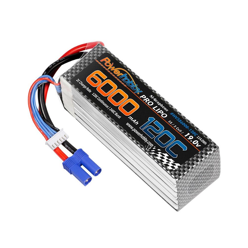 POWERHOBBY 5S 19.0V 6000MAH 120C GRAPHENE + HV LIPO BATTERY W EC5 PLUG - PowerHobby