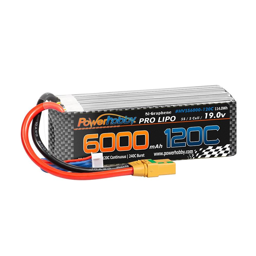 POWERHOBBY 5S 19.0V 6000MAH 120C GRAPHENE + HV LIPO BATTERY W XT90 PLUG - PowerHobby