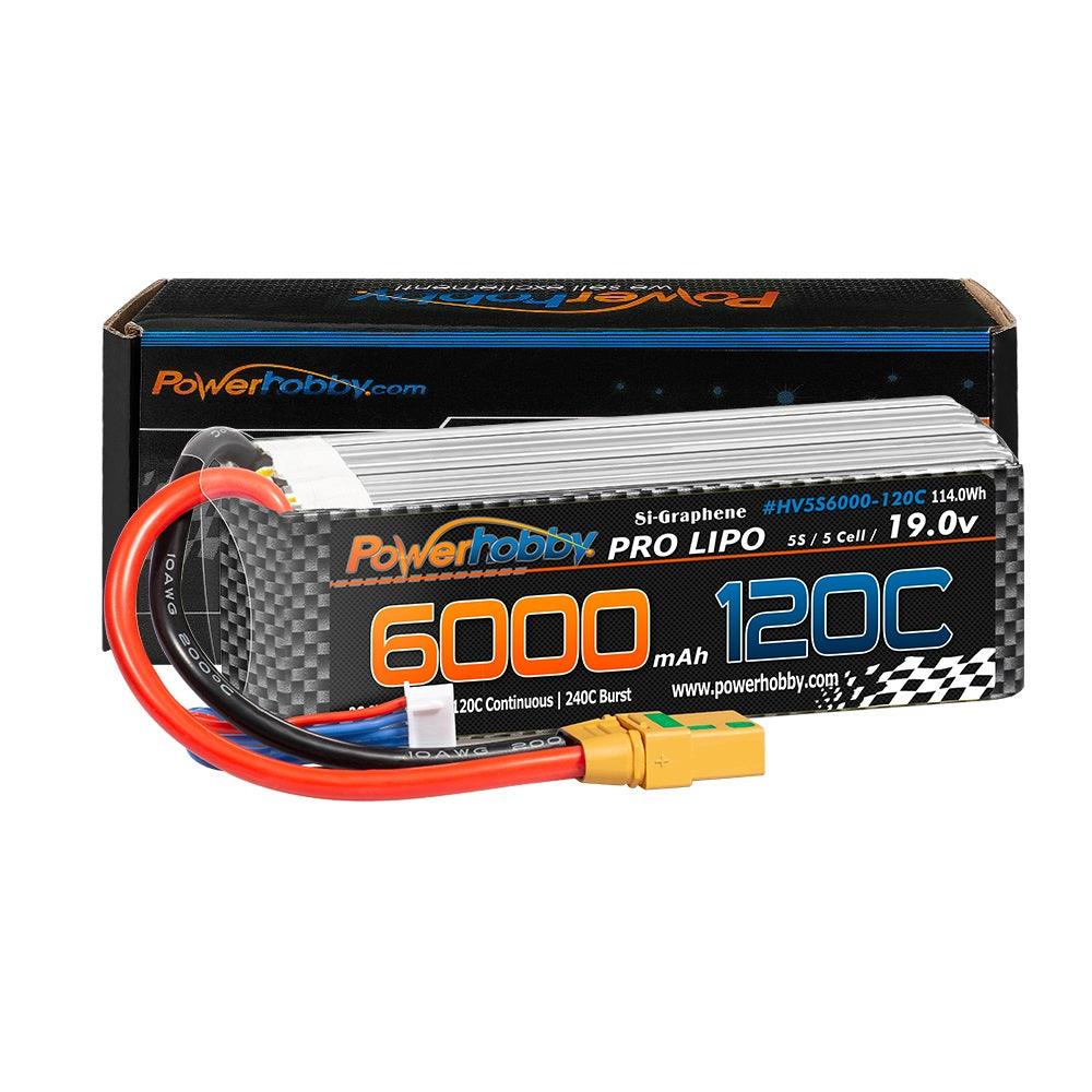 POWERHOBBY 5S 19.0V 6000MAH 120C GRAPHENE + HV LIPO BATTERY W XT90 PLUG - PowerHobby