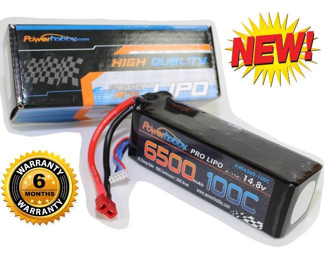 Batteria LiPo Power Hobby 4S 14.8V 7400mAh 100C - Custodia Rigida, Connettore Deans T-Plug, Per Modellismo