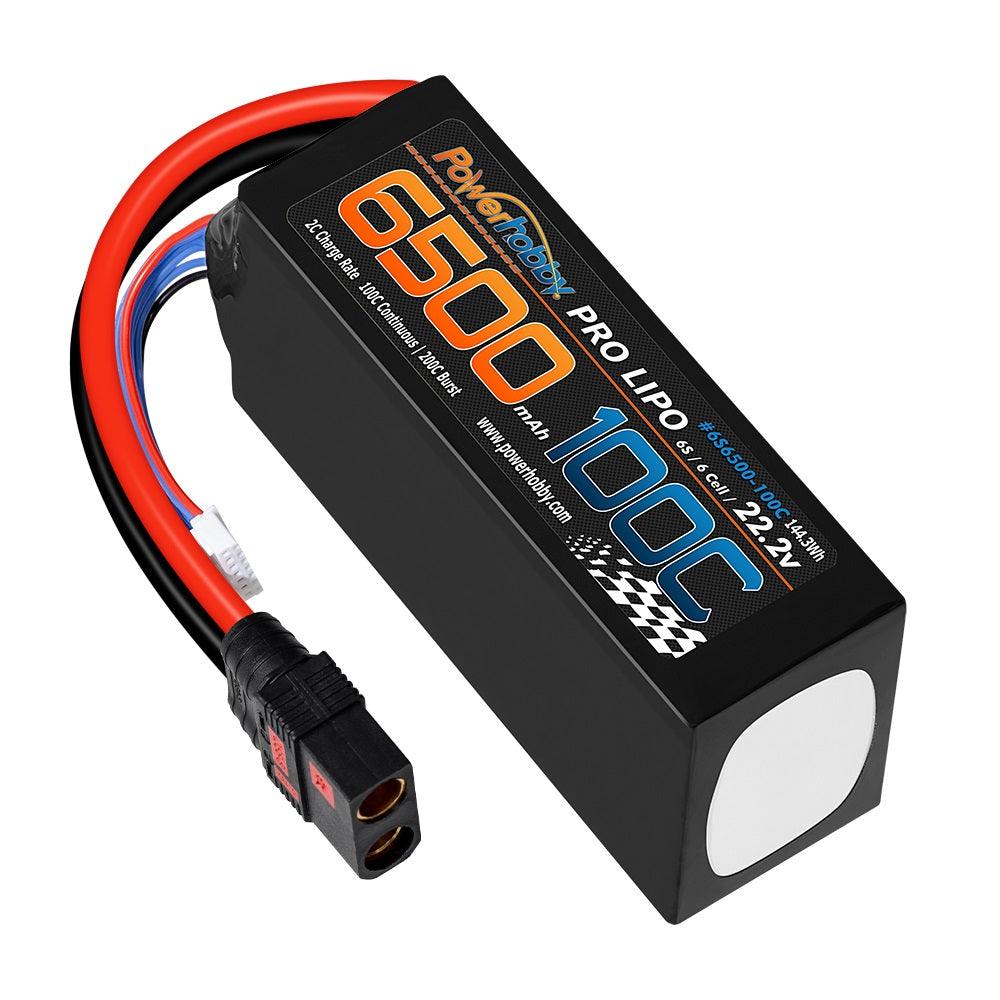 Powerhobby 6S 22.2V 6500mah 100c Lipo Battery w QS8 Plug 8AWG Wire - PowerHobby
