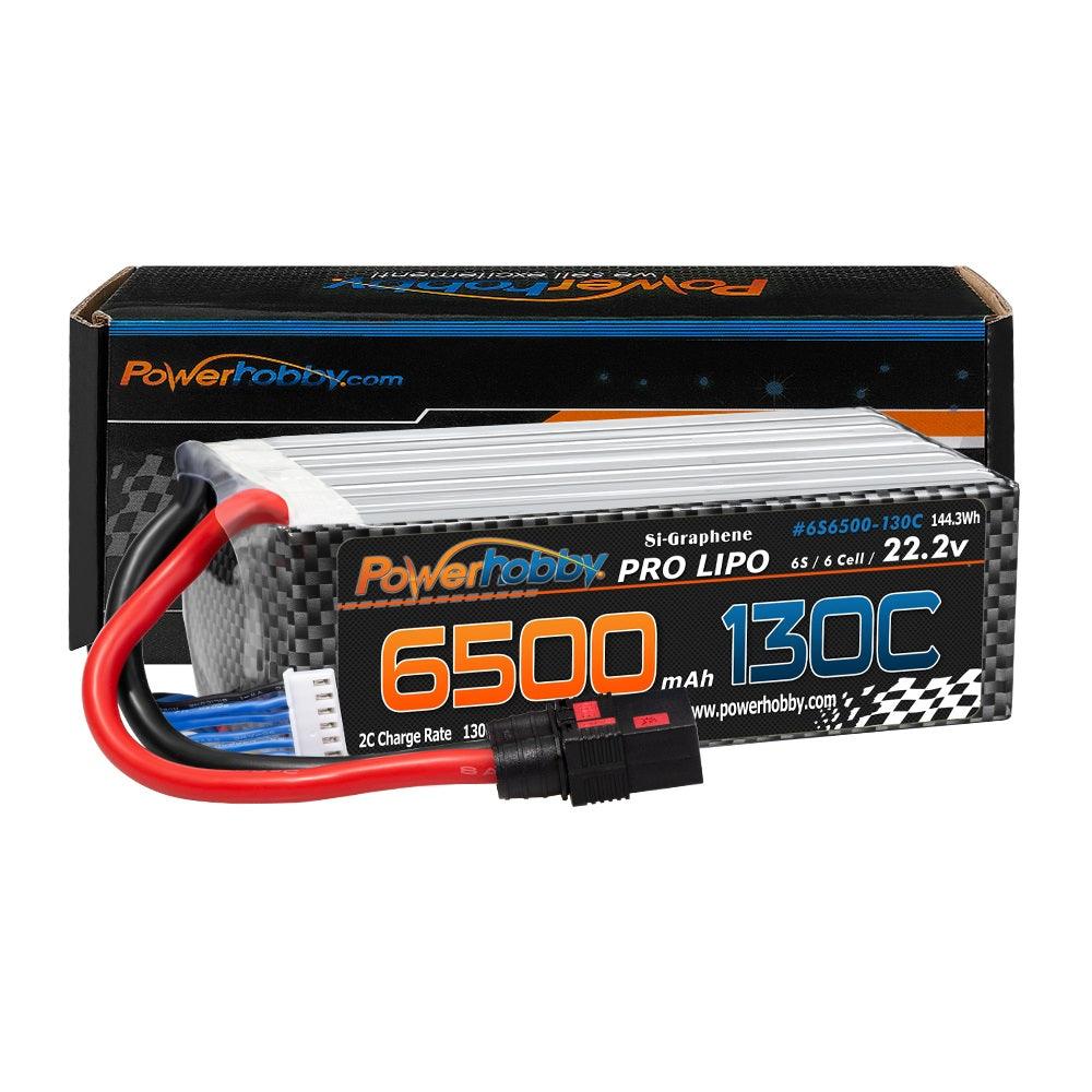 Powerhobby 6S 22.2V 6500mah 130C GRAPHENE Lipo Battery w QS8 Plug 8AWG Wire - PowerHobby