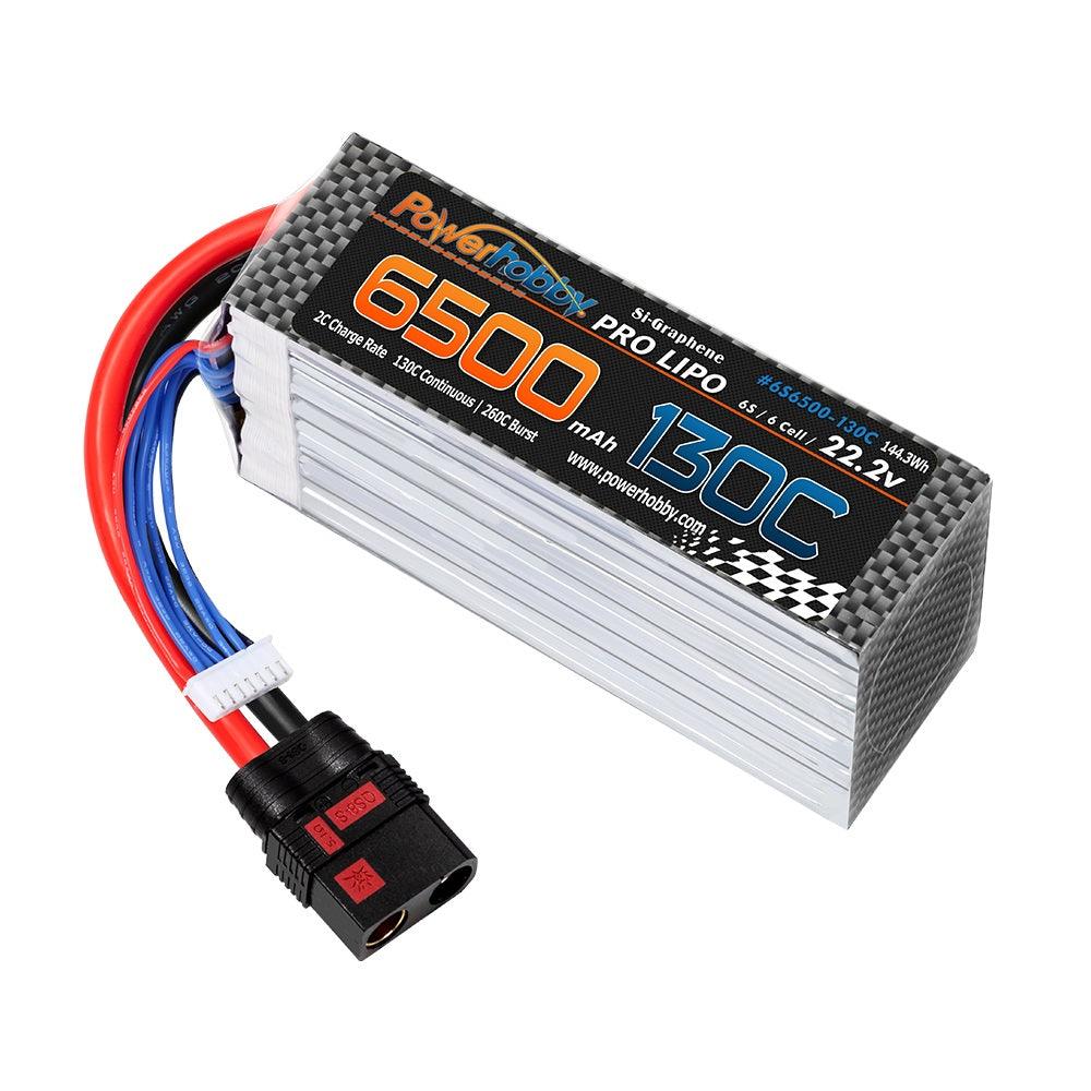 Powerhobby 6S 22.2V 6500mah 130C GRAPHENE Lipo Battery w QS8 Plug 8AWG Wire - PowerHobby