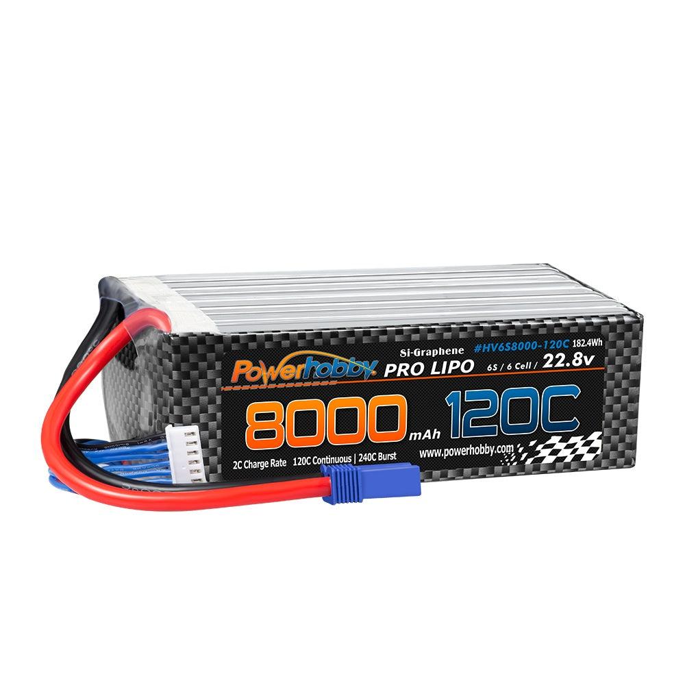 Powerhobby 6S 22.8V 8000mah 120C GRAPHENE + HV Lipo Battery w EC5 Plug - PowerHobby