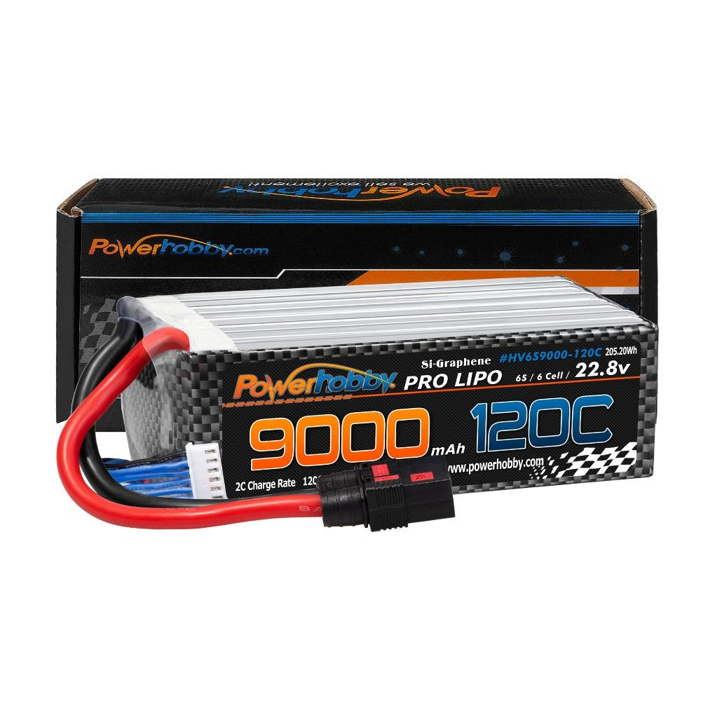 Powerhobby 6S 22.8V 9000mah 120C GRAPHENE + HV Lipo Battery QS8 Plug 8AWG Wire - PowerHobby