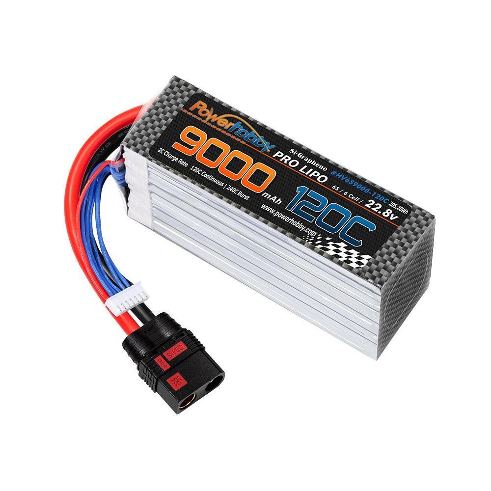Powerhobby 6S 22.8V 9000mah 120C GRAPHENE + HV Lipo Battery QS8 Plug 8AWG Wire - PowerHobby