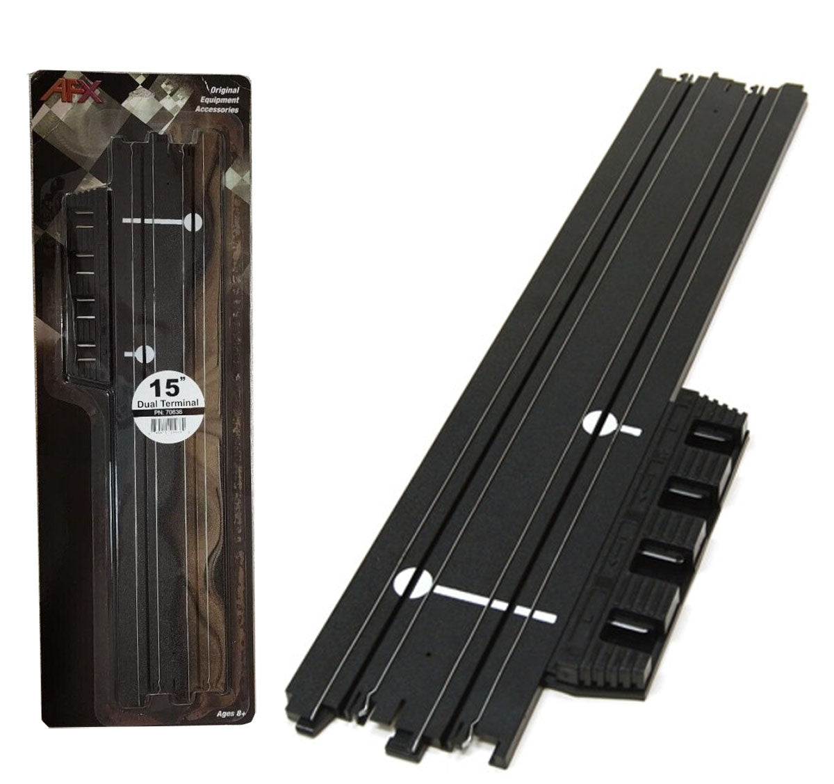 AFX 70636 Dual Power Terminal Track Pack 15" Straight Track HO Slot Car - PowerHobby