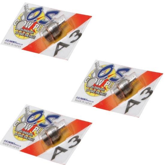 O.S. #6 A3 Glow Plug Hot Air (3) - PowerHobby
