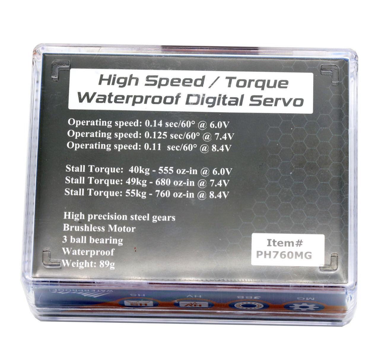 Powerhobby 760MG Monster Troque Waterproof Steel Gear Brushless Servo - PowerHobby