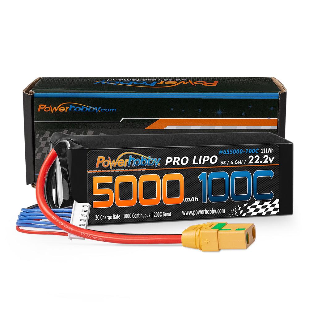 Powerhobby 6s 22.2v 5000mah 100c Lipo Battery w XT90 Plug Soft Case - PowerHobby