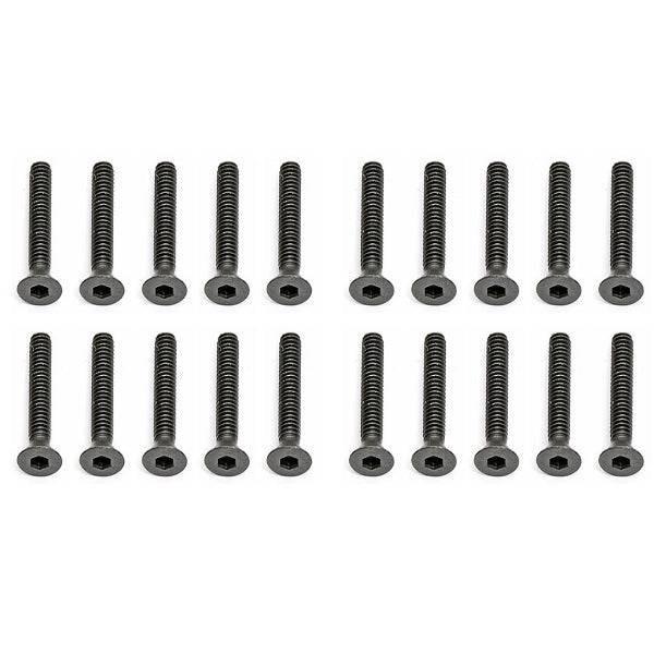 Associated 25204 Flat Head Hex Screw M3x16mm (20) RC8.2 ProLite Rival RC10B5 SC8 - PowerHobby