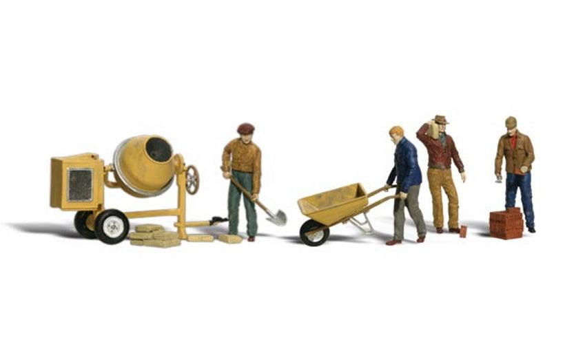 Woodland A1901 HO Scale Masonry Workers - PowerHobby
