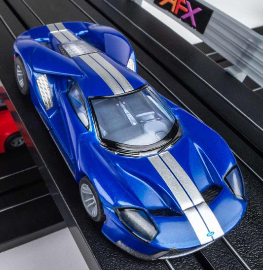 AFX Ford GT Frost Blue Slot Car Mega G+ HO Slot Car MegaG Plus - PowerHobby