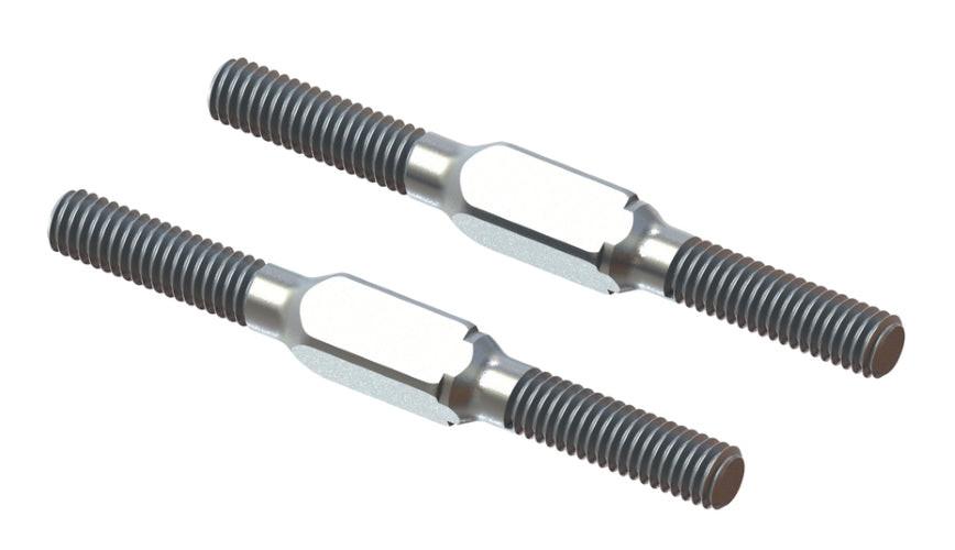 Arrma ARA340176 Steel Turnbuckle M4x45mm Silver (2) Typhon - PowerHobby