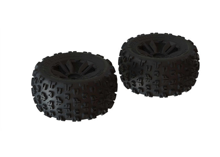 Arrma ARA550059 dBoots Copperhead2 MT Mounted TIres Black (2) Kraton 6S - PowerHobby