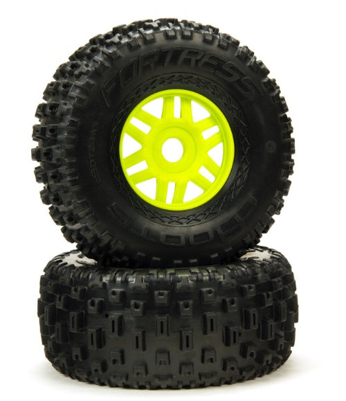 Arrma ARA550068 dBoots 'Fortress' Glued Tire Set Green (Front/Rear) 1/7 Mojave - PowerHobby