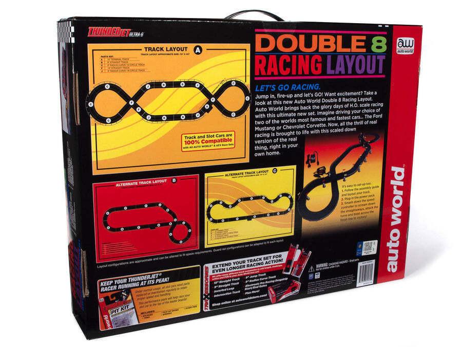 Auto World SRS341 14.5' Double 8 Racing Slot Car Set HO Scale - PowerHobby
