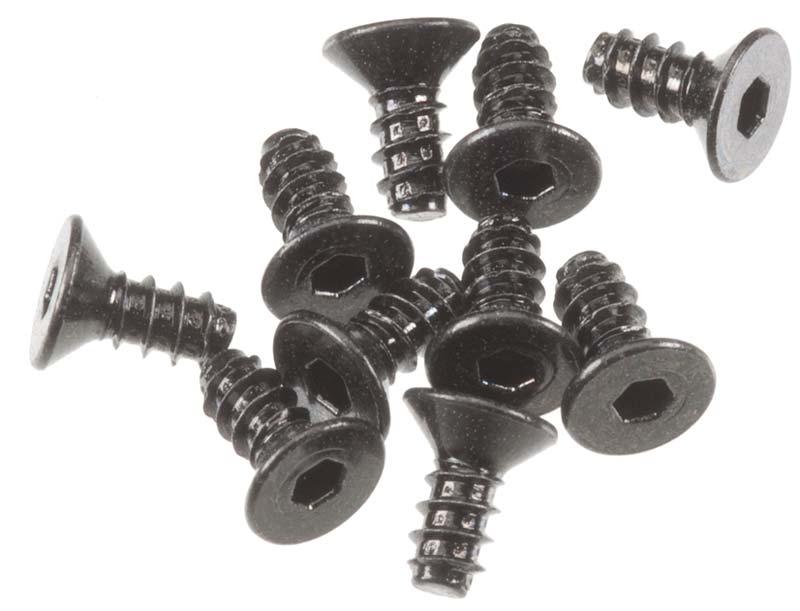 Axial AXA0412 XR10 Wraith Hex Socket Tapping Flat Head Screw Set M2.6x6mm Black (10) - PowerHobby
