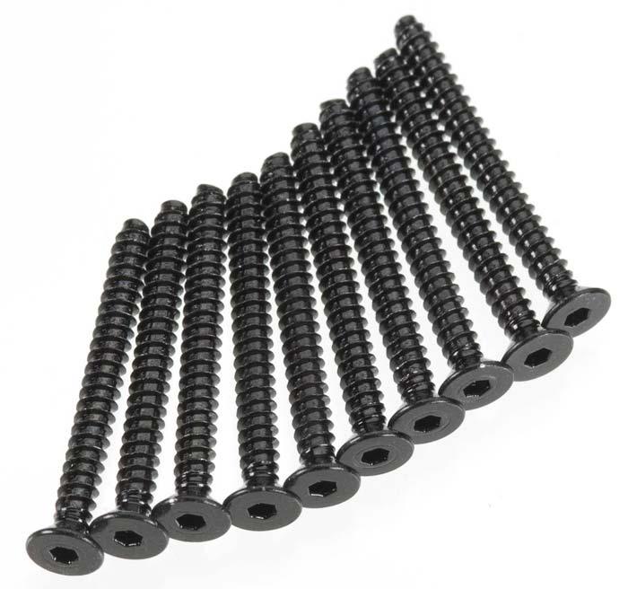 Axial AXA0418 Hex Socket Tapping Flat Head Black M2.6x25mm (10) - PowerHobby