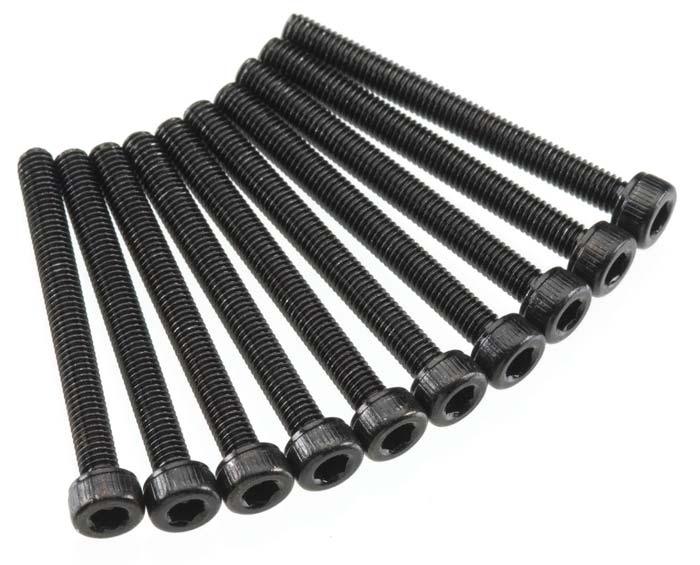 Axial AX091 SCX10 Wraith Score RR10 MAX-D Bomber Cap Head Screws M3x30mm Black - PowerHobby