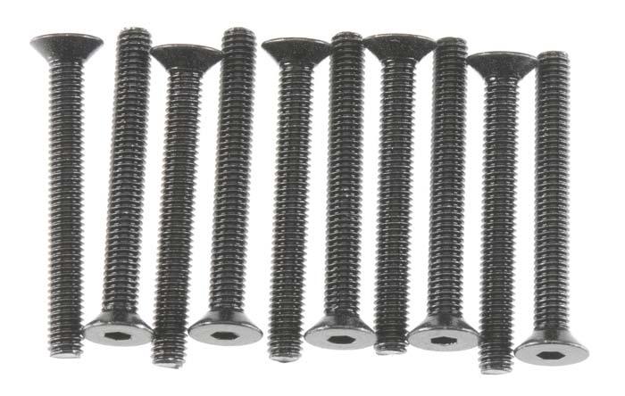 Axial AXA150 AX10 Score RR10 Bomber Hex Socket 3x25mm Flat Head Screw Black (10) SCX10 III - PowerHobby