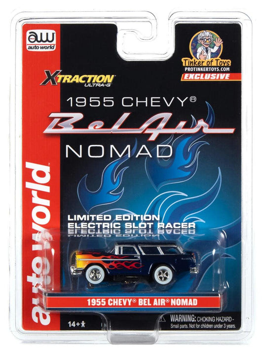 Auto World Blue 1955 Chevy Bel Air Nomad AFX HO Slot Car Exclusive Limited Edition - PowerHobby
