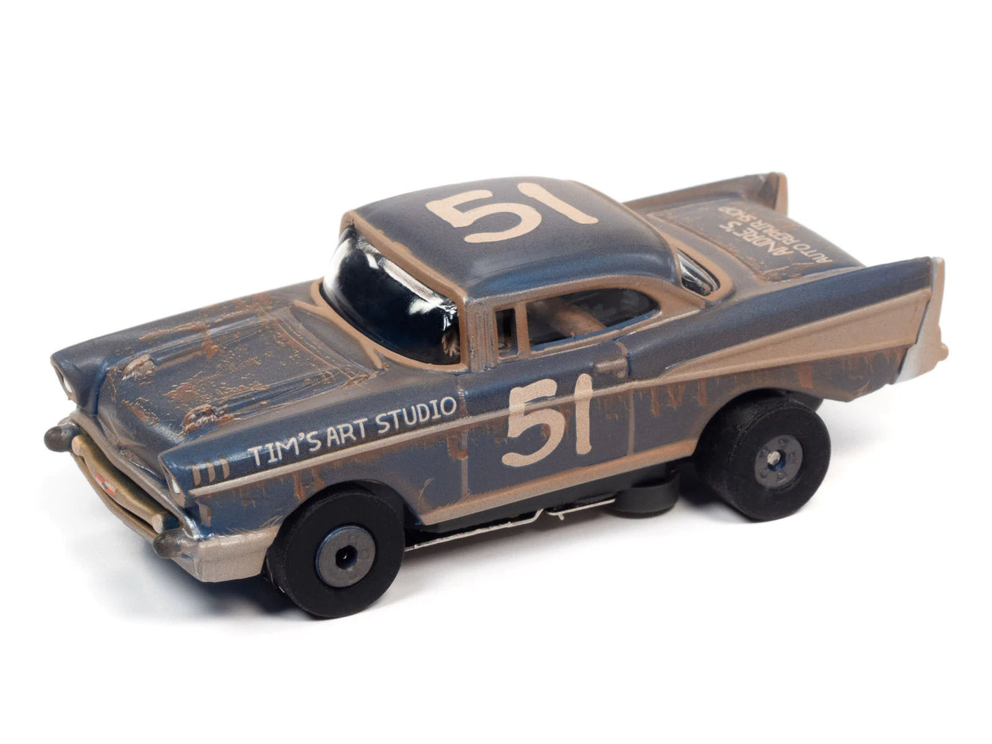 Auto World 1957 Chevy Bel Air Heat Twin Pack Thunderjet Tjet AFX HO Slot Car - PowerHobby